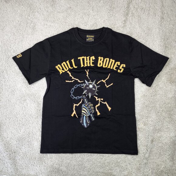 Roll The Bones Medieval Style Gym Shirt Heavyweight 100% Cotton Mace Size Large - Picture 1 of 7